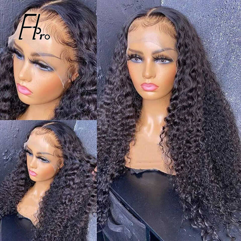 T Part Lace Wigs Deep Curly Pre Plucked With Baby Hair